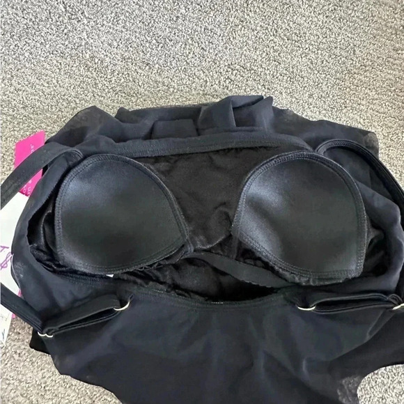 Fit 4 Ur Hips Solid 3 Tier V Hem Mesh Bandeau Romper Swimsuit Size 8 - Picture 5 of 10